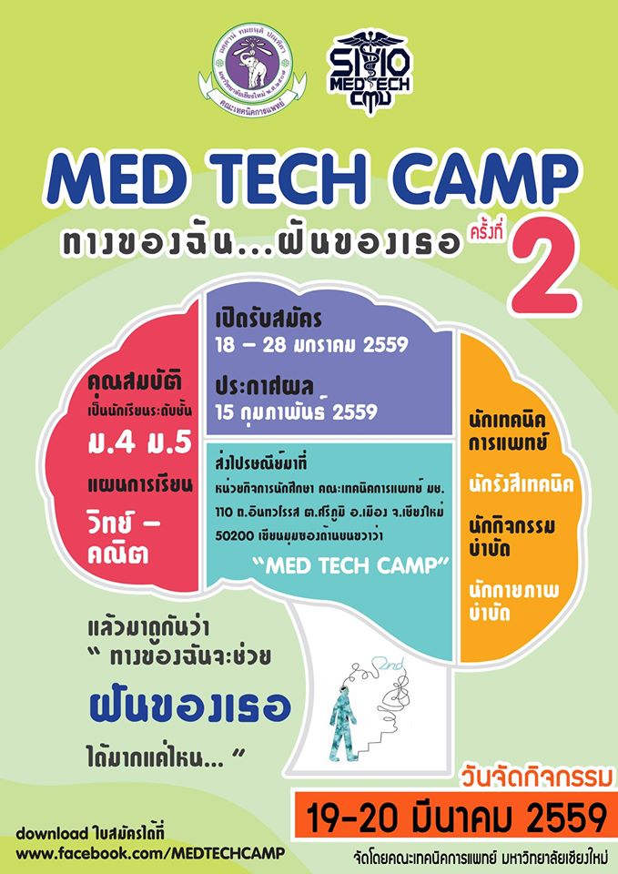 cmu Med Tech Camp คณะเทคนิคการแพทย์ ค่าย ม.เชียงใหม่ มช