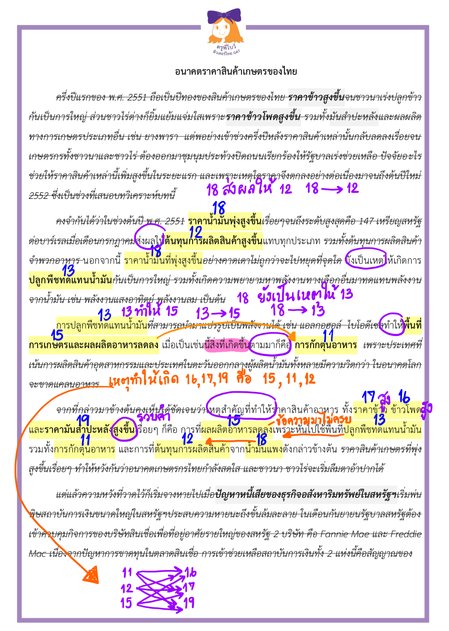 ข้อสอบจริง วิชาภาษาไทย